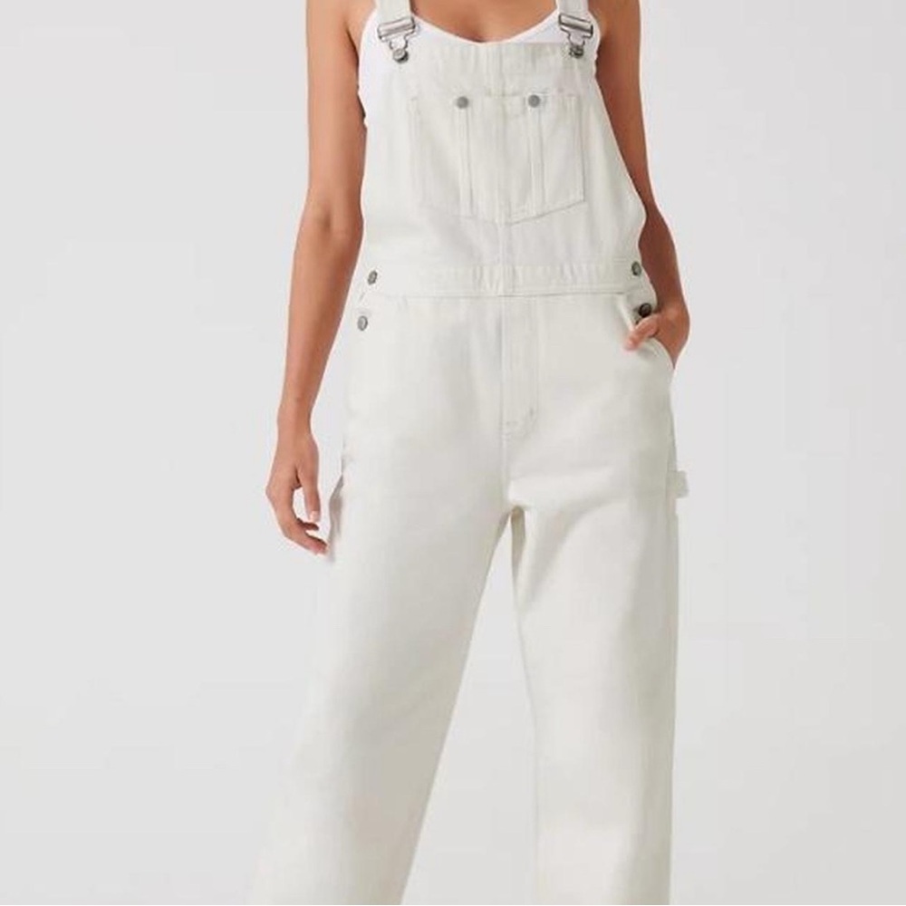 Aritzia White Overalls